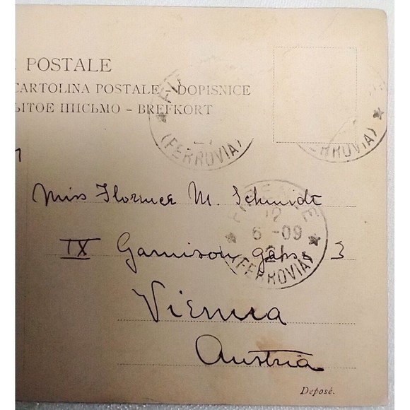 Vienna Austria  Ferrovia Post Card Victorian Woman Romantic Written Message FIRM - Picture 4 of 4